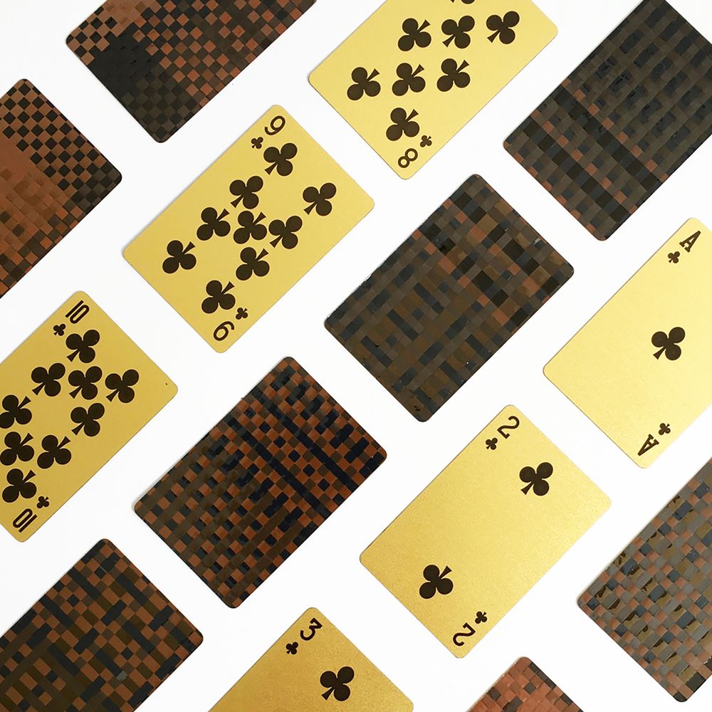Children's games - MusicCloth® Poker Cards  weaved of Cassette tapes [ Gold, silver, Black ]  - REHYPHEN