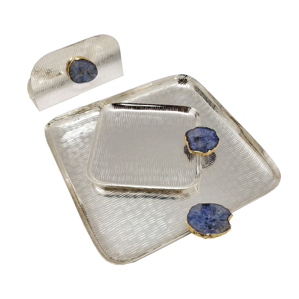 Decorative objects - GEMSTONE PLATTER SET - INDIA - BESPOKE HOME JEWELS BY MINJAL J