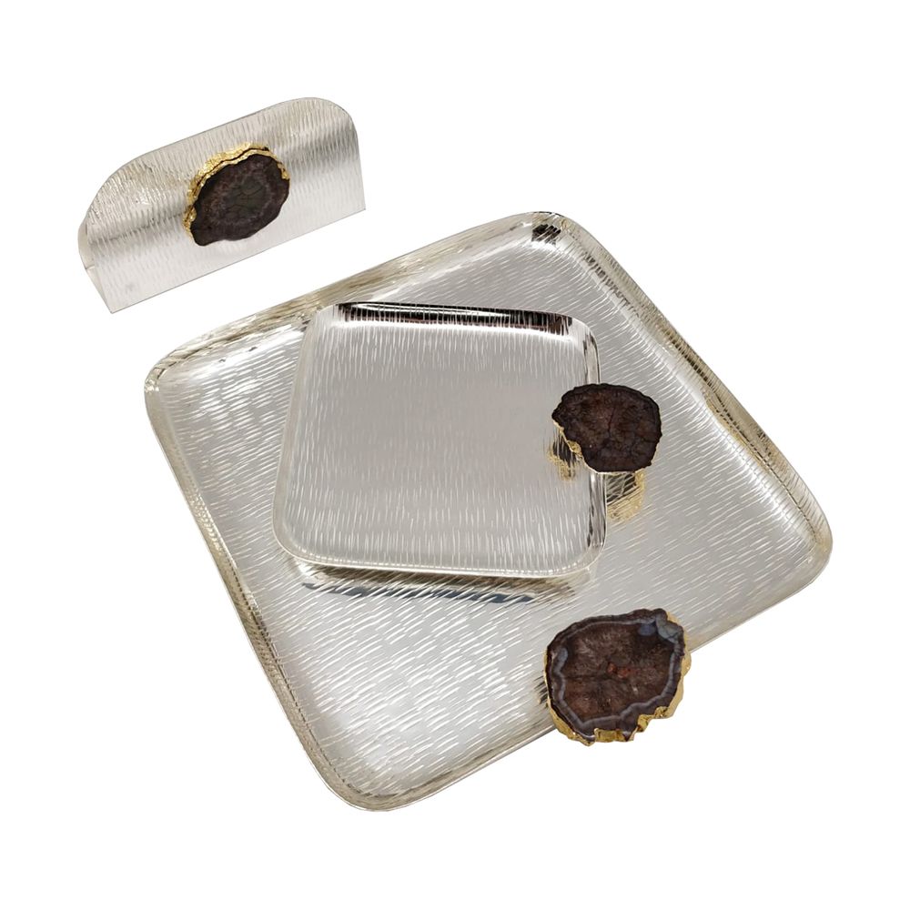 Decorative objects - GEMSTONE PLATTER SET - INDIA - BESPOKE HOME JEWELS BY MINJAL J
