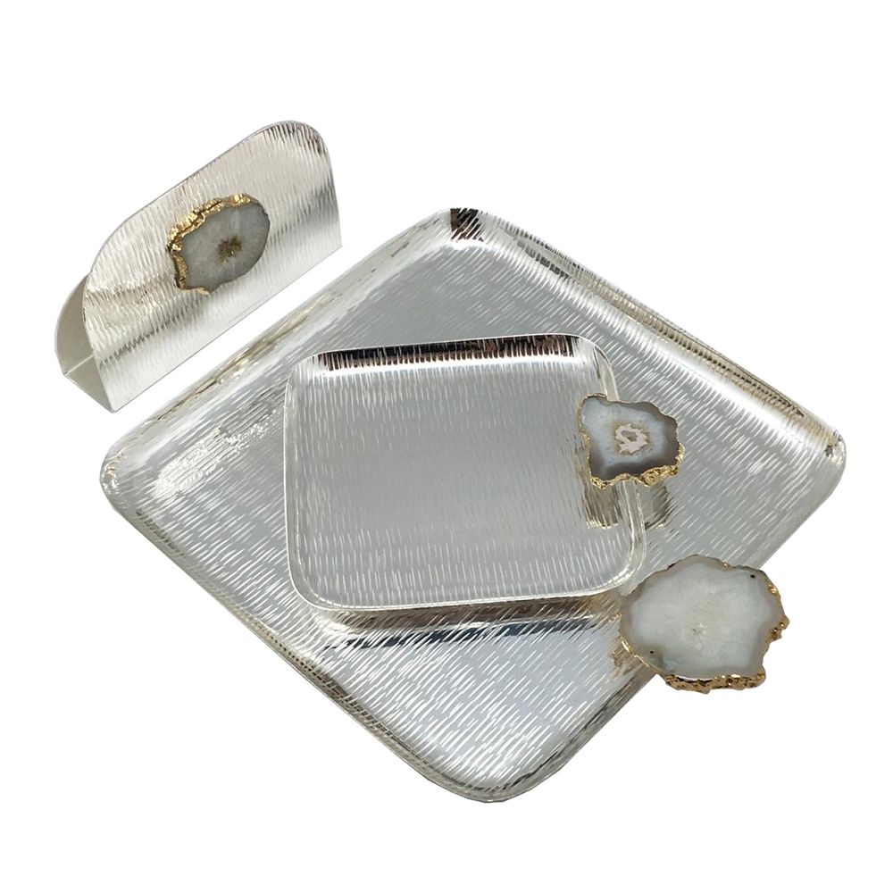 Decorative objects - GEMSTONE PLATTER SET - INDIA - BESPOKE HOME JEWELS BY MINJAL J