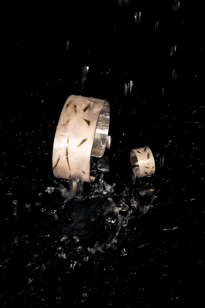 Orfèvrerie - Bracelet BLANC en argent sterling et finition en or 24 carats. - CHIARA DE FILIPPIS