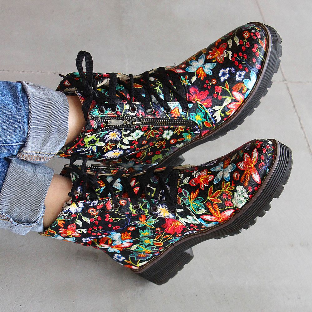 Shoes - Flower Boots - CAMAQUEN