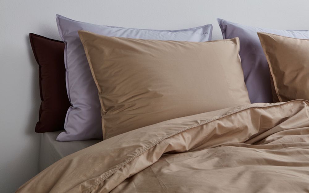 Bed linens - PERCALE COTTON bedlinen beige/grey - SUITE702