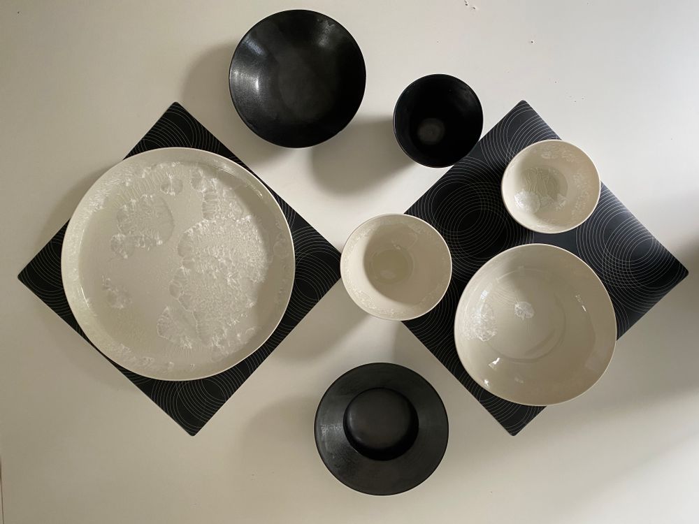 Formal plates - Gallaxy collection porcelain open bowl - MARTINE MIKAELOFF