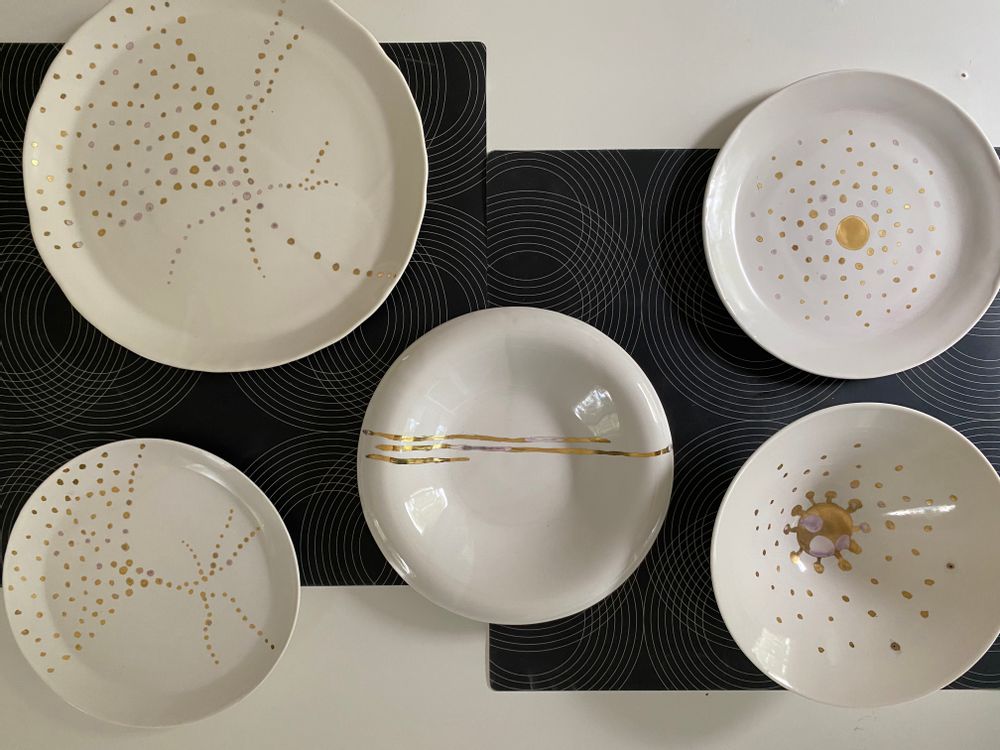 Formal plates - Gallaxy collection porcelain open bowl - MARTINE MIKAELOFF