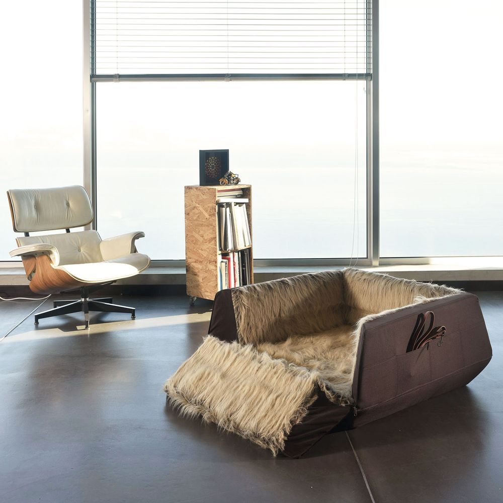 Ottomans - PET BOX WITH ARTIFICIAL FUR - POUFOMANIA