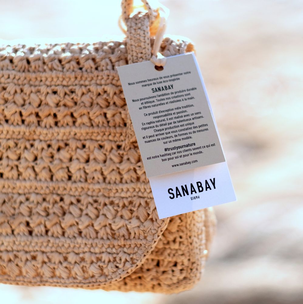 Bags and totes - AVA Raffia Crochet Shoulder Bag - SANABAY PARIS