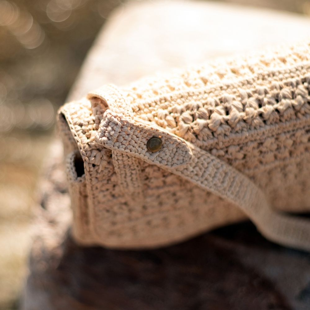 Bags and totes - AVA Raffia Crochet Shoulder Bag - SANABAY PARIS