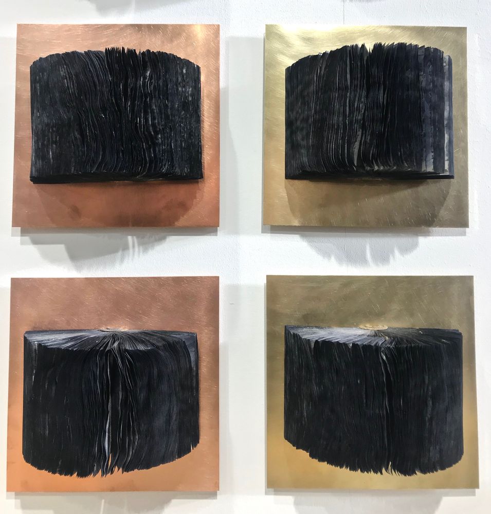 Design objects - BLUE on brass or coper panels - CRIZU