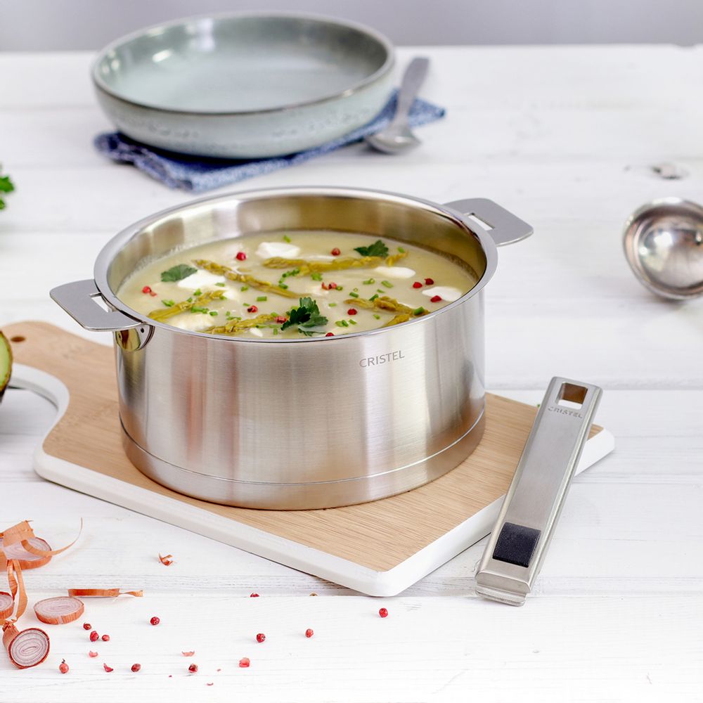 Casseroles - Casserole inox 18-10 18cm Strate Amovible - CRISTEL
