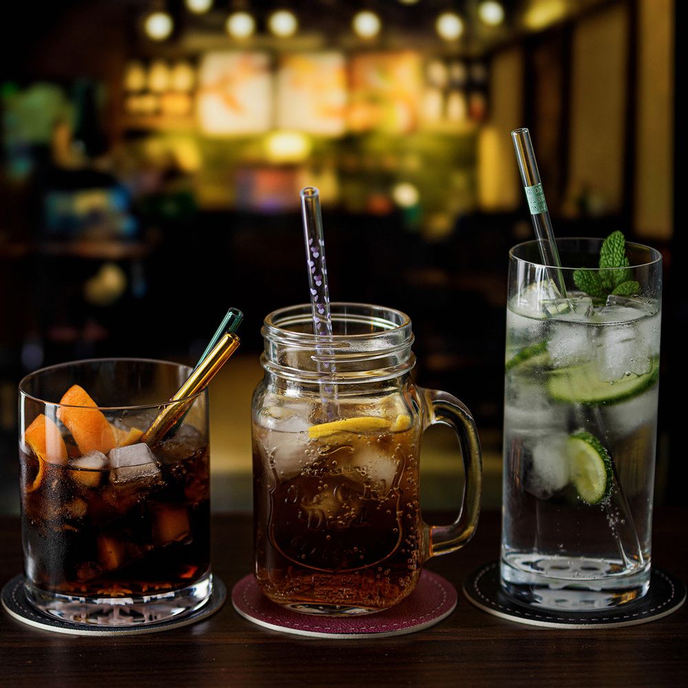 Verres - Pailles en verre Barbaydos - CONTENTO