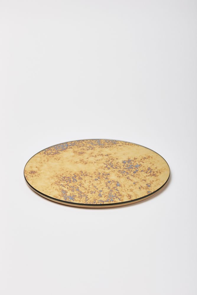 Formal plates - MIRRORED ROUND SERVICE PLATE - ANTIQUE MIRROR