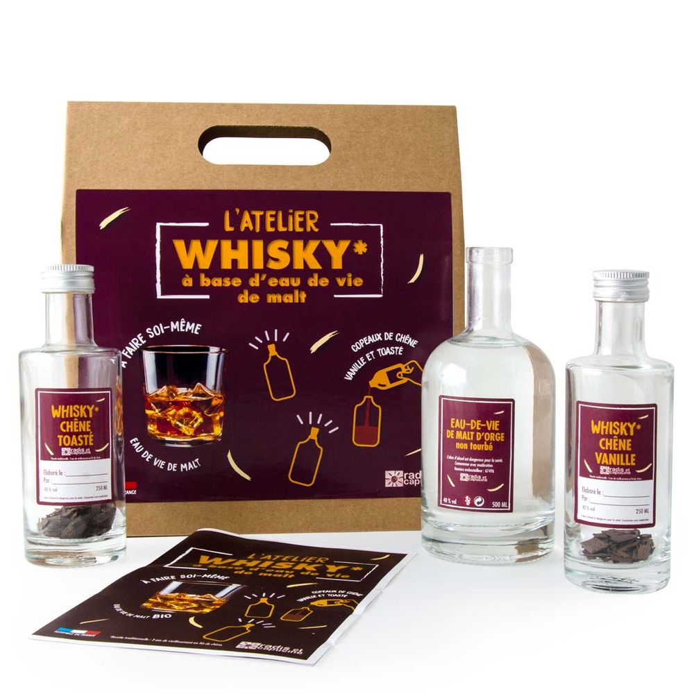 Wine accessories - Whisky manufacturing kit based on organic malt brandy - RADIS ET CAPUCINE