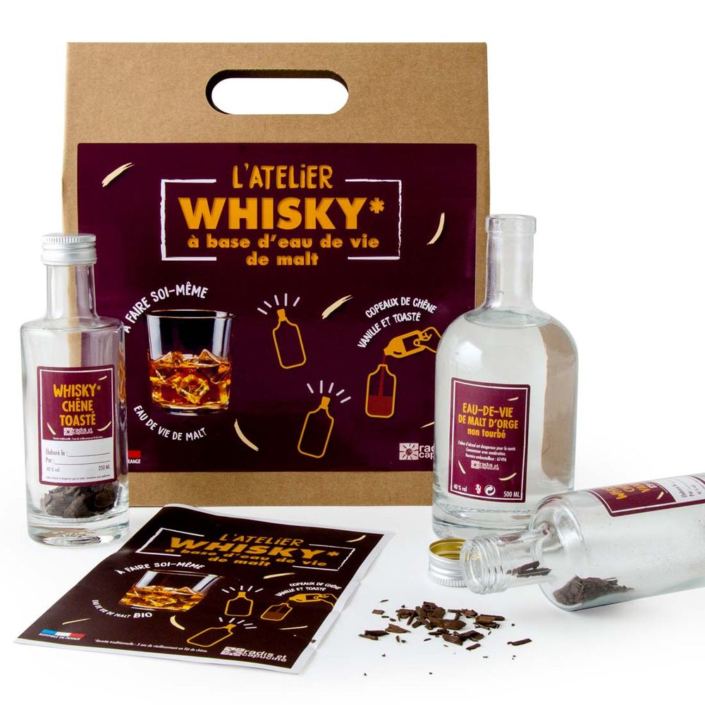 Wine accessories - Whisky manufacturing kit based on organic malt brandy - RADIS ET CAPUCINE
