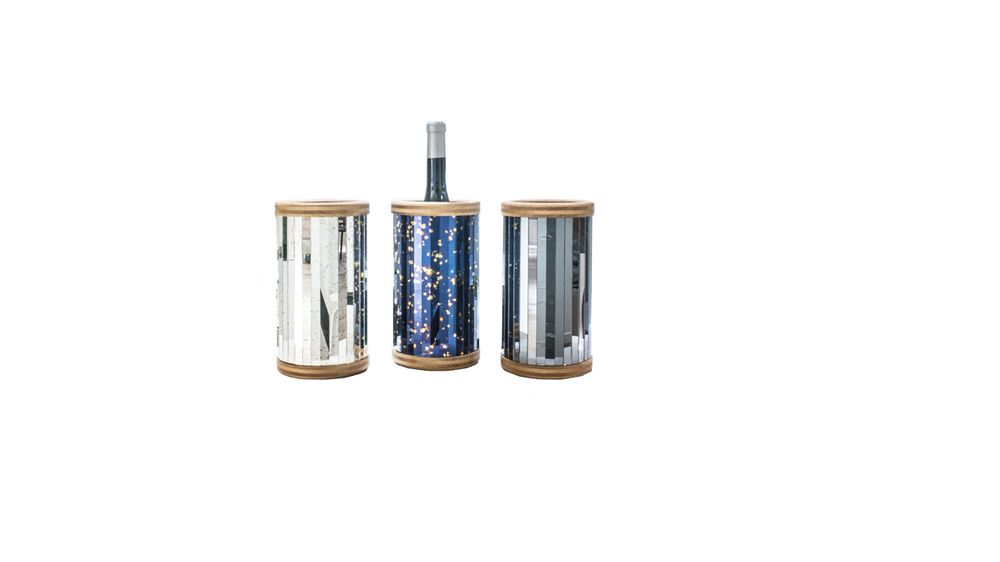 Decorative objects - MIRROR MOSAIC BOTTLE RACK - ANTIQUE MIRROR
