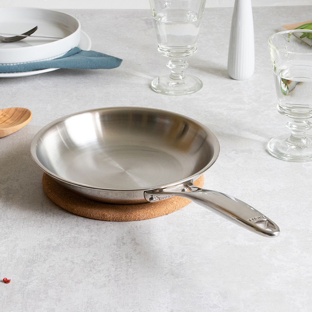 Frying pans - Stainless steel pan 18-10 24cm Castel'Pro - CRISTEL