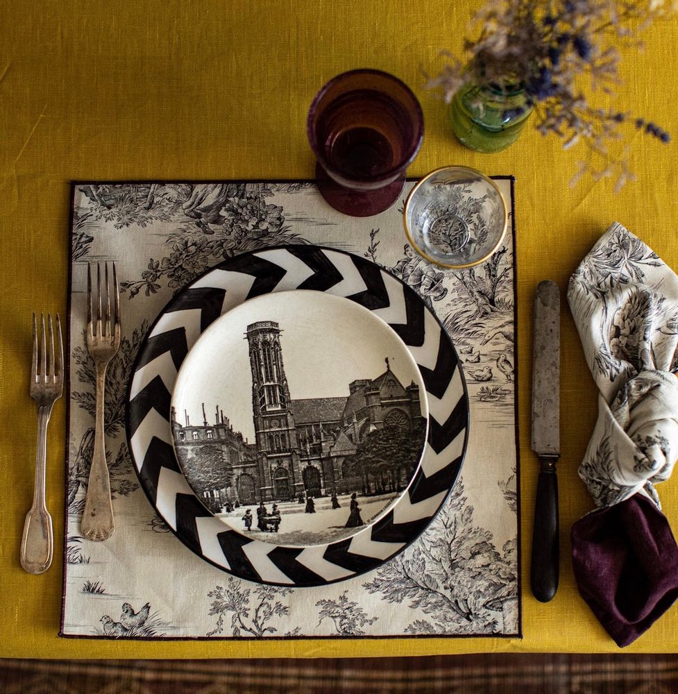 Dessous de plat - SET DE TABLE EN LIN ENDUIT - BORGO DELLE TOVAGLIE
