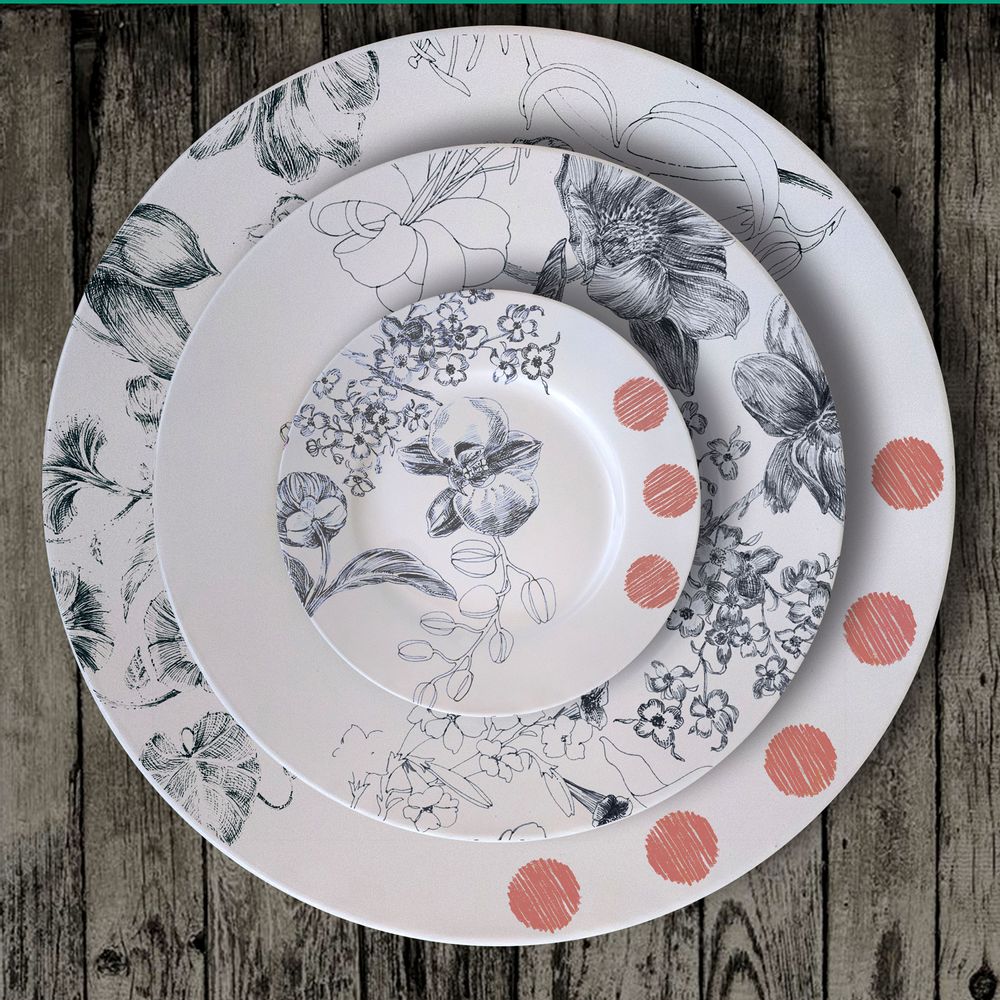 Ceramic - Marie Antoinette Plates Collection - FRANCESCA COLOMBO