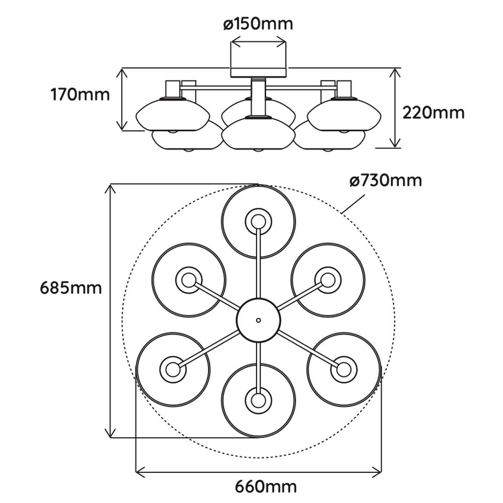 Ceiling lights - GRACE 06 - LUSTRE - ELEMENTS LIGHTING