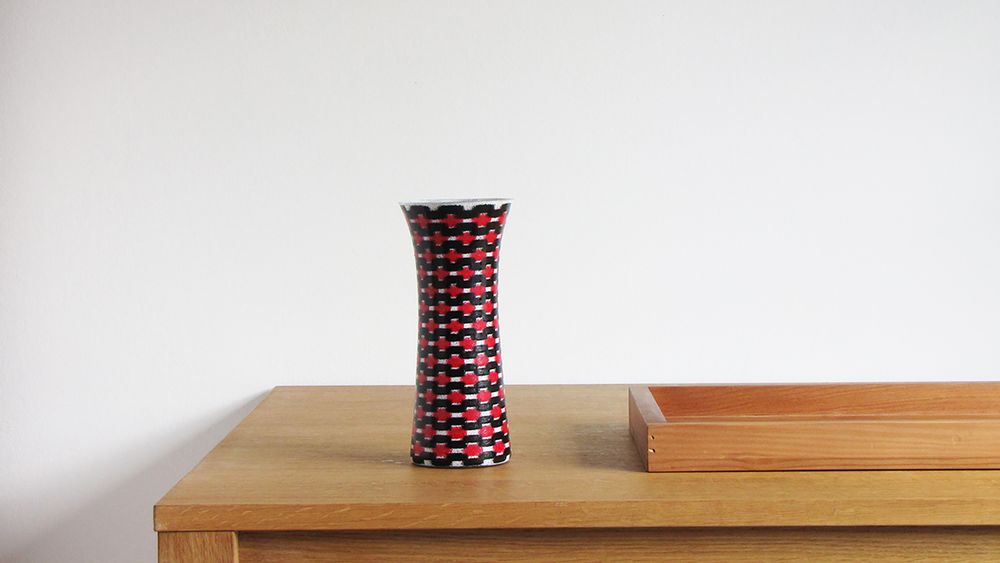 Vases - Red Teleport Slim Vase MED - SYNCHROPAINT