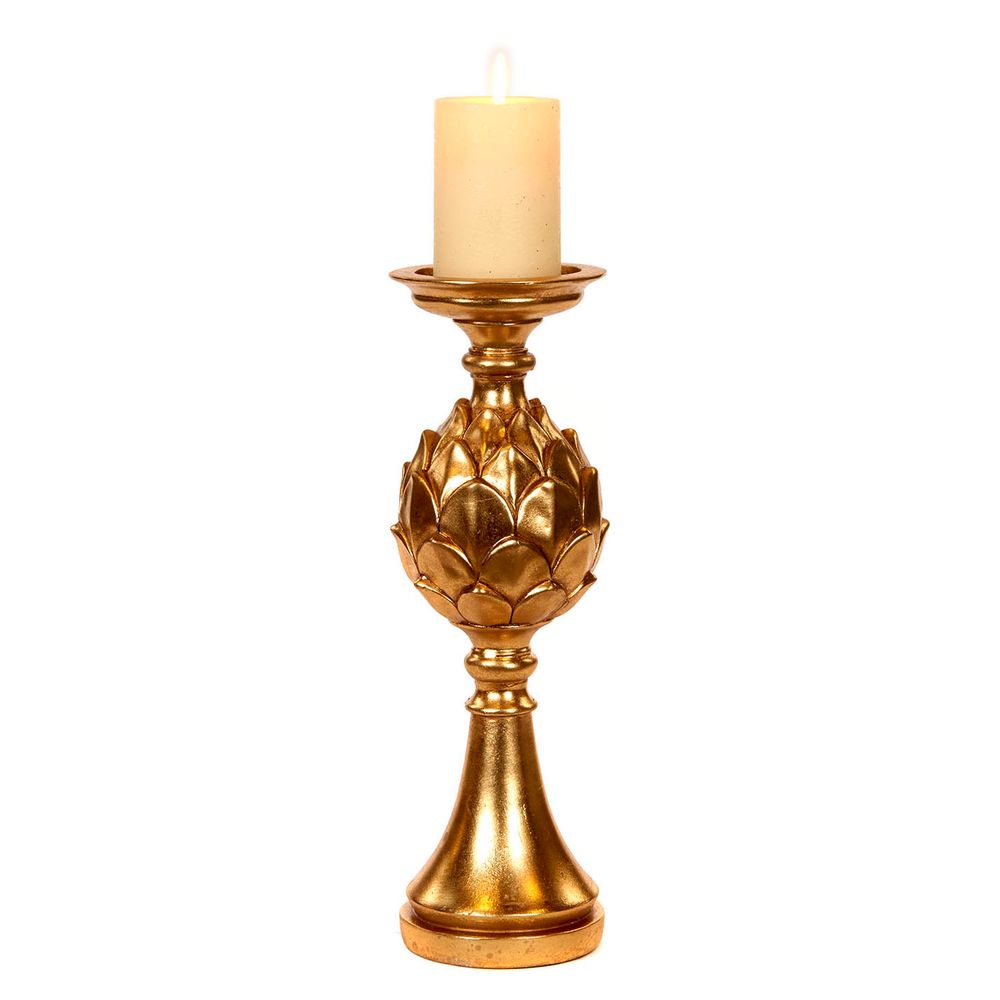 Objets de décoration - METALL.ARTICHOKE CANDLE HOLDER TT GLD 37,5CM - GOODWILL M&G