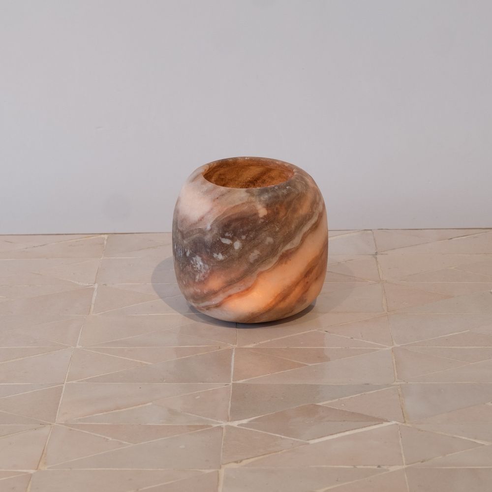 Decorative objects - Waxholders Alabster and saltstone - ZENZA