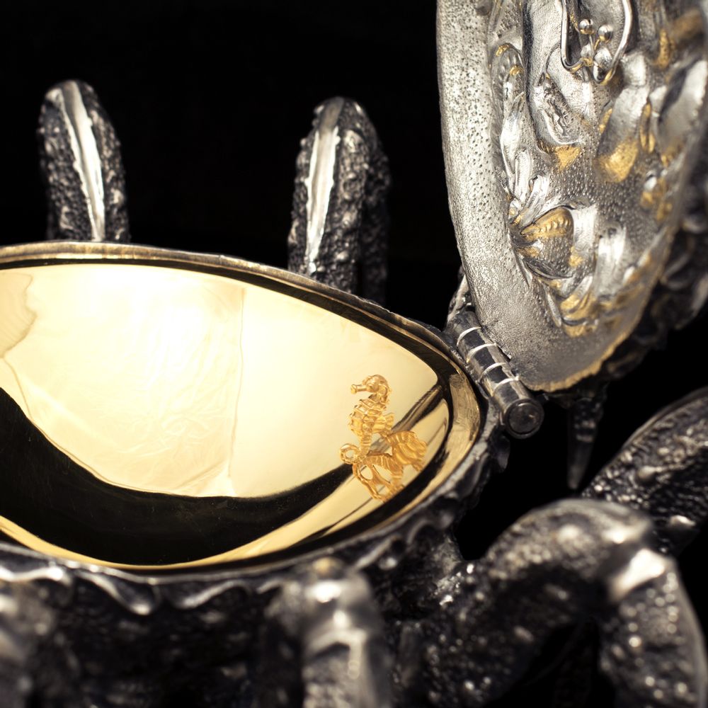Decorative objects -  Crab Silver Caviar Server - ORMAS GROUP