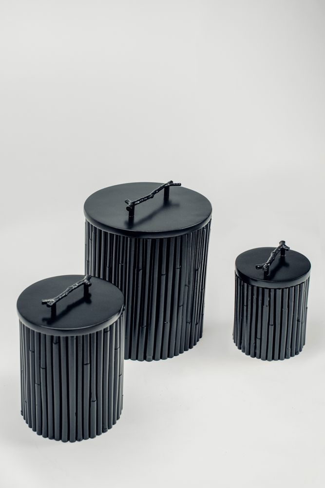 Caskets and boxes - Raba Boxes and Cylinder (Black) - FINALI FURNITURE