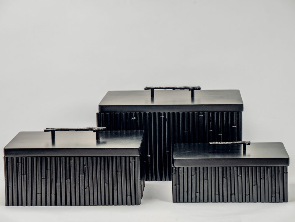 Caskets and boxes - Raba Boxes and Cylinder (Black) - FINALI FURNITURE