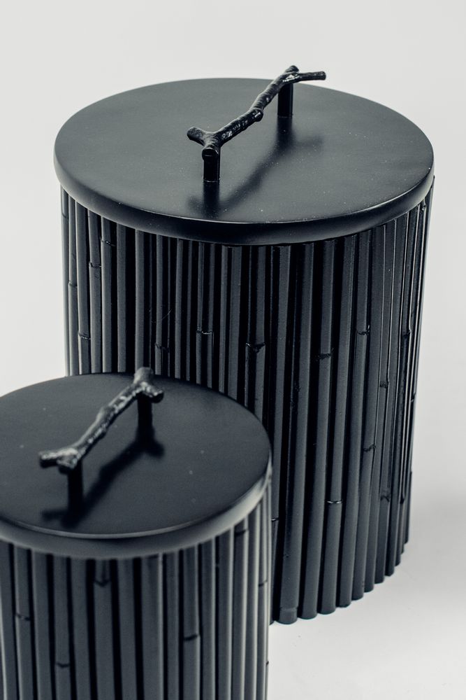 Caskets and boxes - Raba Boxes and Cylinder (Black) - FINALI FURNITURE