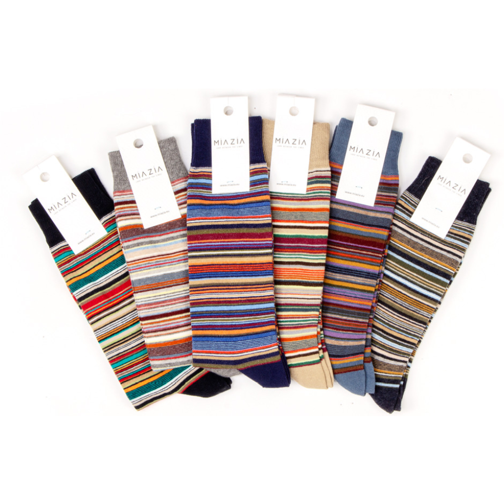 Chaussettes - Chaussettes pour hommes rayées - MIA ZIA