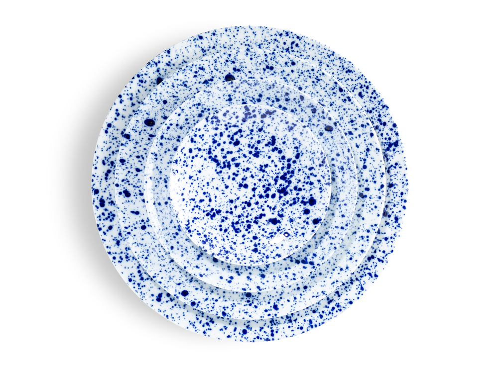 Assiettes de réception - Collection d'art de la table Magma cobalt en porcelaine de Limoges - NON SANS RAISON PORCELAINE DE LIMOGES