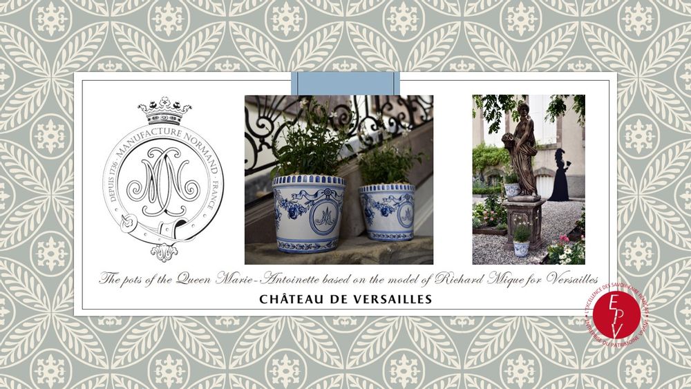 Décorations florales - Le pot de la Reine Marie Antoinette pour le hameau de Versailles - MANUFACTURE NORMAND