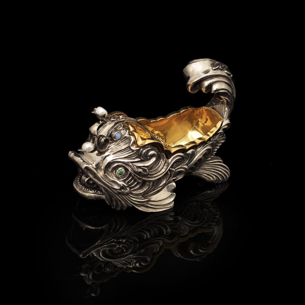 Decorative objects - Goldfish Silver Caviar Server - ORMAS GROUP