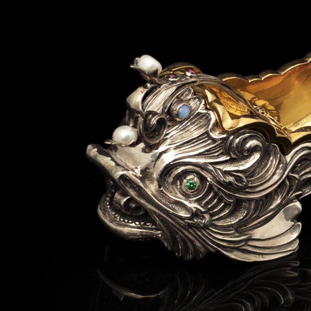 Decorative objects - Goldfish Silver Caviar Server - ORMAS GROUP