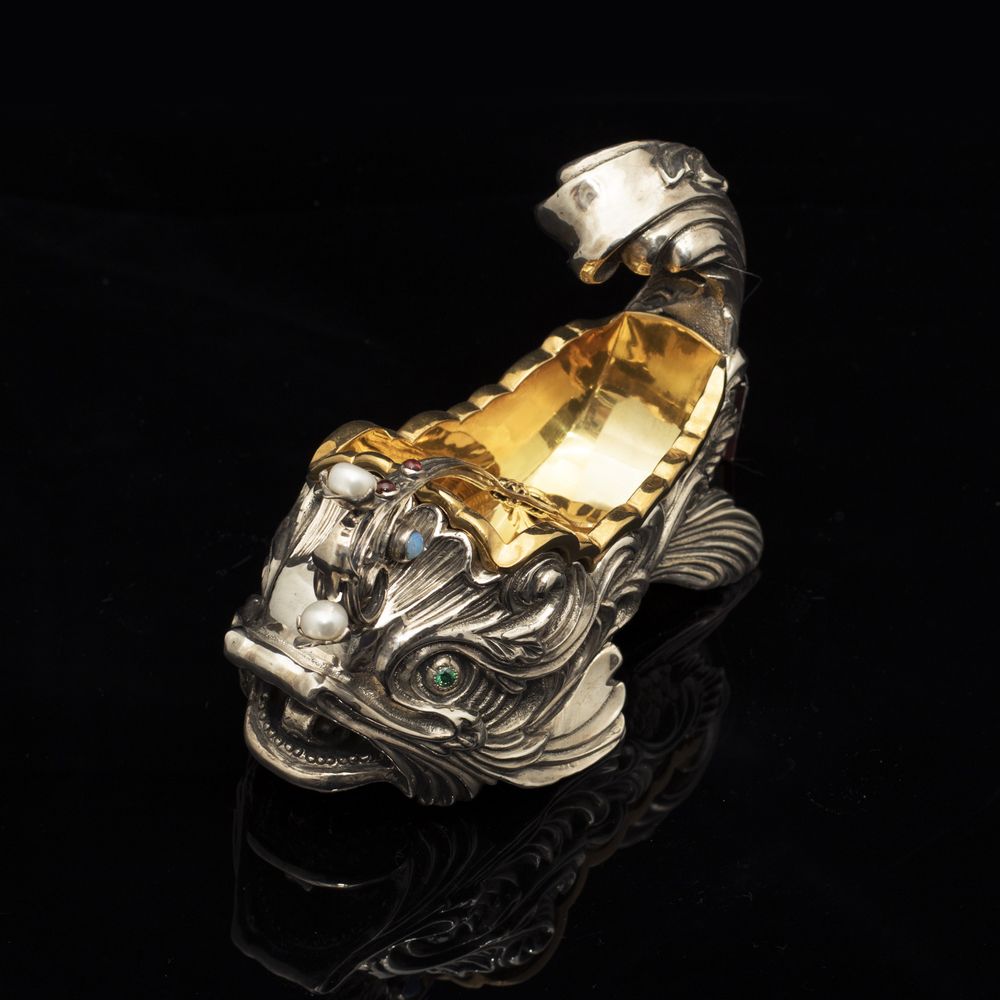 Decorative objects - Goldfish Silver Caviar Server - ORMAS GROUP