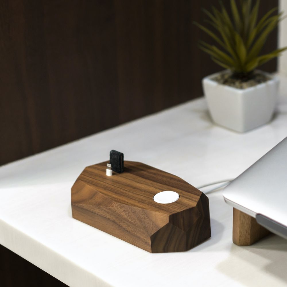 Range-tout - Station d'accueil combo - Chargeur iPhone et Apple Watch - OAKYWOOD