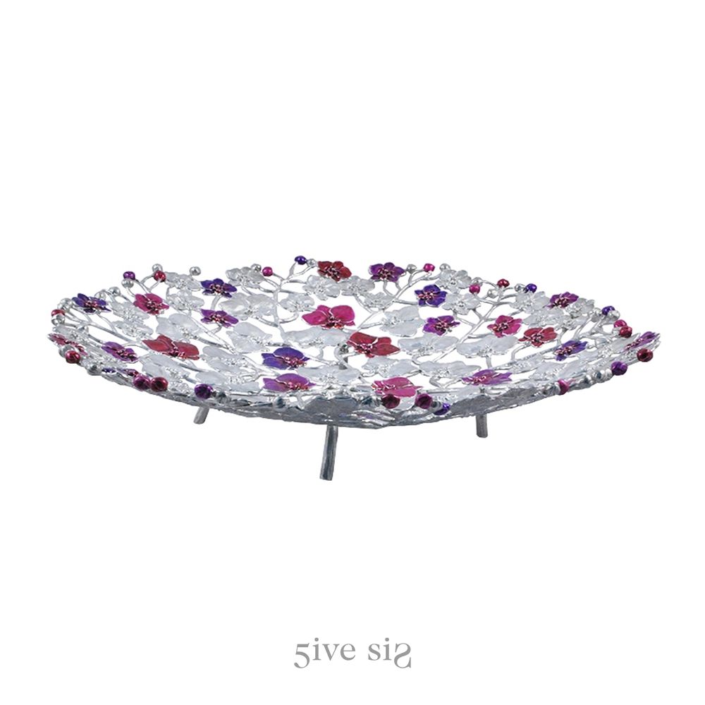 Decorative objects - Enamel Orchid Platter - 5IVE SIS