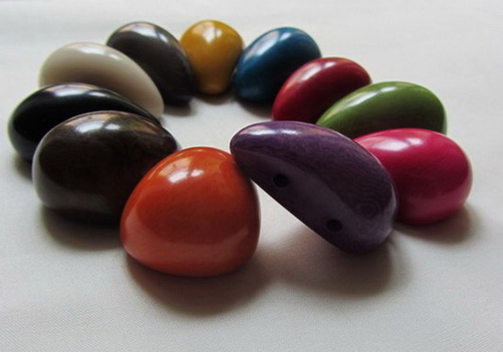 Bijoux - Perles -gouttes d'ivoire végétales-Tagua - TIERRATAGUA & CREATIERRA