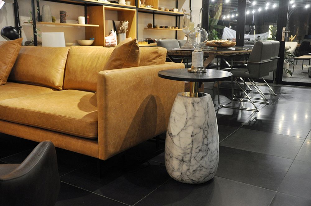 Objets design - Table d'appoint marbre avec plateau en bois | Pupil - URBAN LEGEND