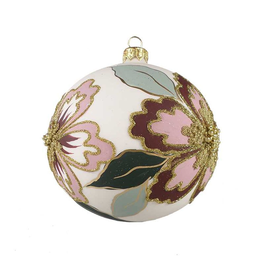 Guirlandes et boules de Noël - Décorations de Noël peintes à la main en rose - KOUSTRUP & CO