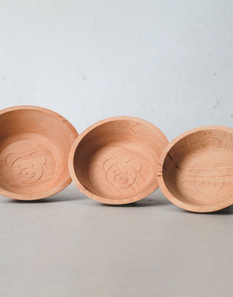Children's mealtime - The Three Bears Porridge Bowl Set - THE WOOD LIFE PROJECT