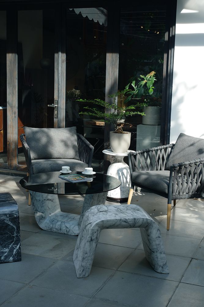 Tables de jardin - Table marbre et verre | Pupil - URBAN LEGEND