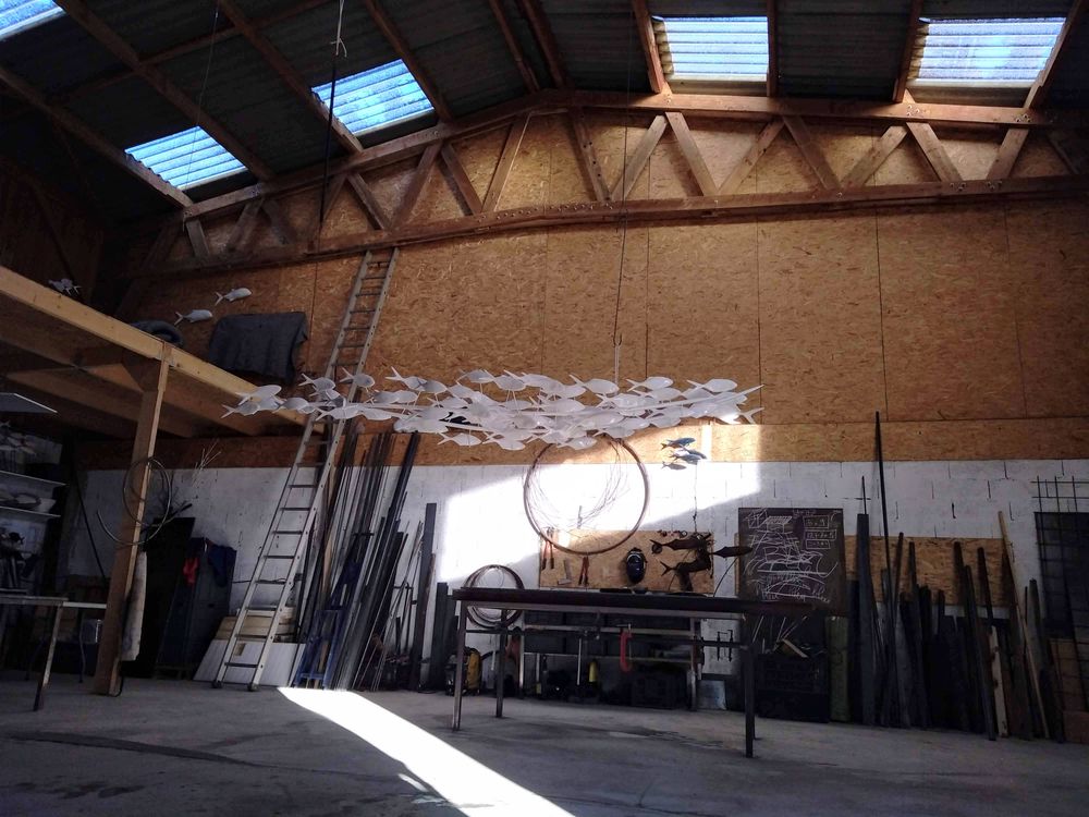 Sculptures, statuettes et miniatures - Suspension pirogue - DABLEMONT