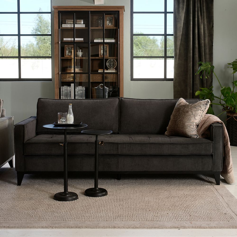 Canapés - The Jake Sofa 3,5 Seater, italian rib, mocha - RIVIERA MAISON