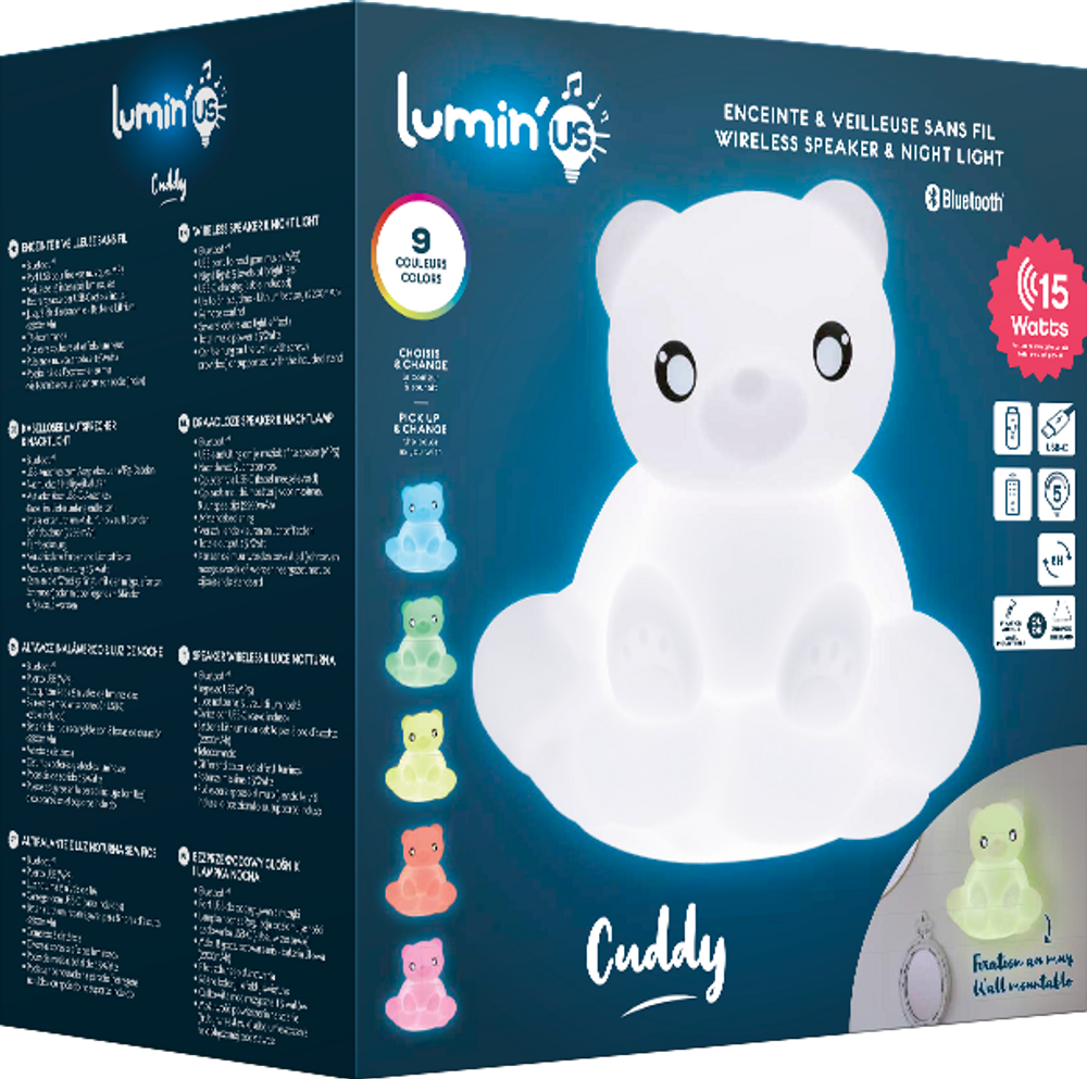 Enceintes et radios - Enceinte lumineuse murale - Ourson sur son nuage - LUMIN'US - BIGBEN