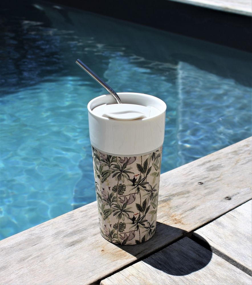 Tea and coffee accessories - Vintage Jungle - Cork leather 400ml/14oz - CUPALORS