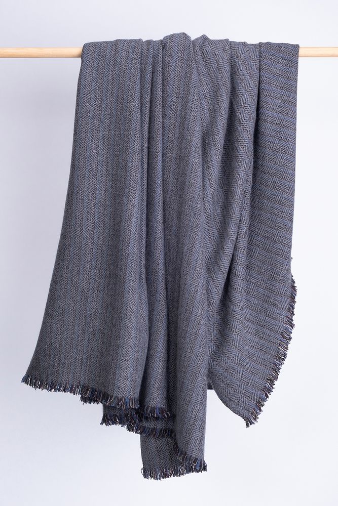 Throw blankets - Multicolor Diamond Cashmere Blanket - PASHMINA LOOMS - CASHMERE