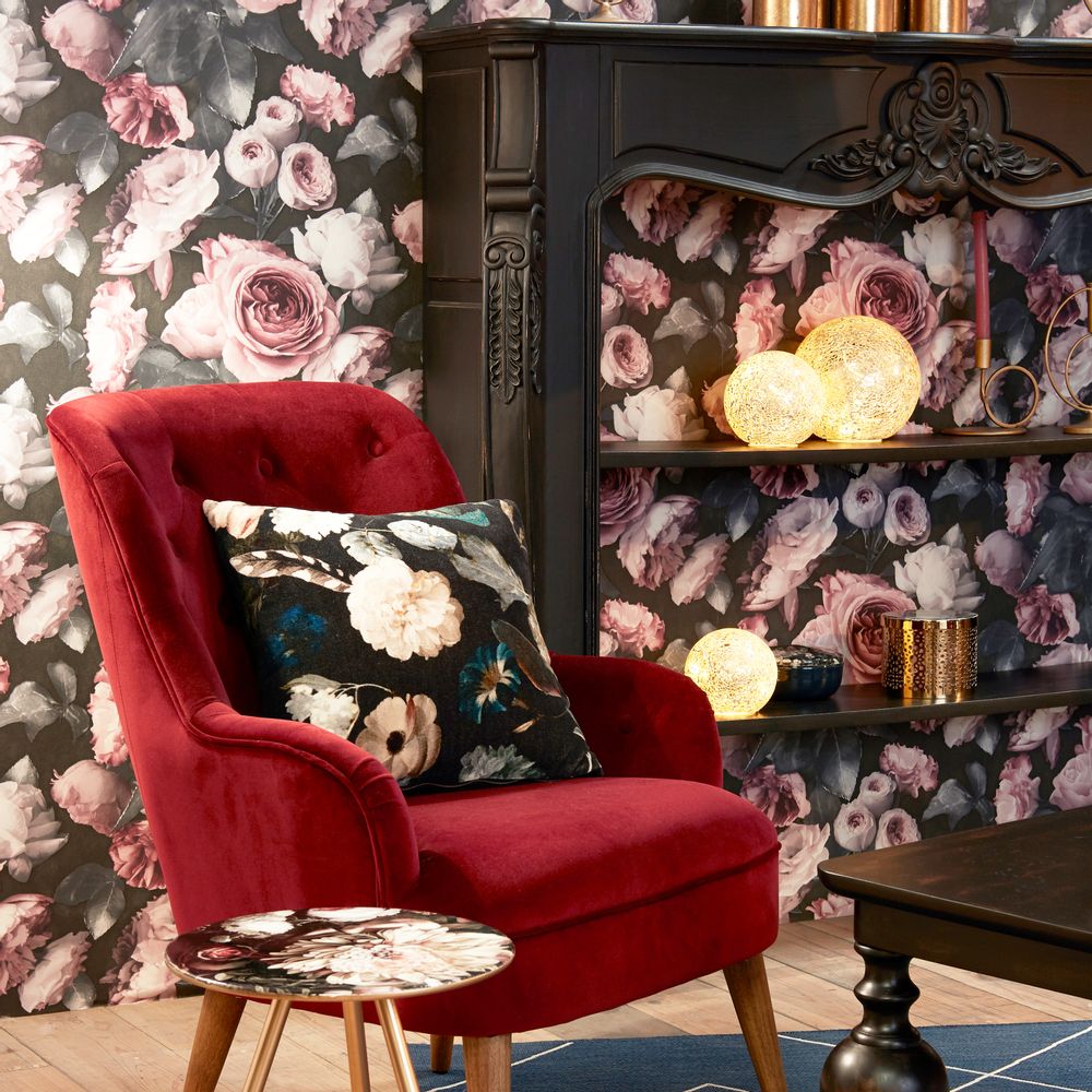 Objets de décoration - Fauteuil bordeaux "Eddy" et décoration Classique - AMADEUS