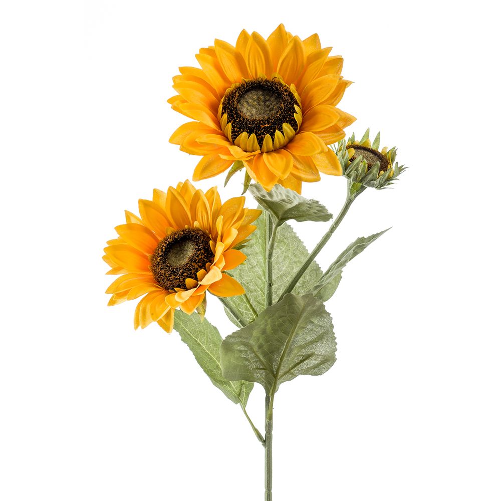 Décorations florales - Collection Fleurs Artificielles - Spray tournesol x3 90cm - EMERALD ETERNAL GREEN BV
